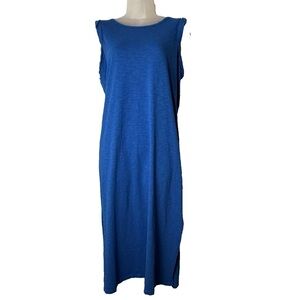 Candace Cameron Bure Sunkissed Regular Midi T-Shirt Dress Cobalt Blue Sz Medium